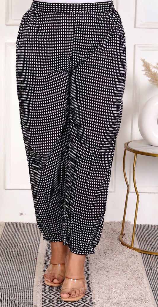 Black Geometric Jogger Pants