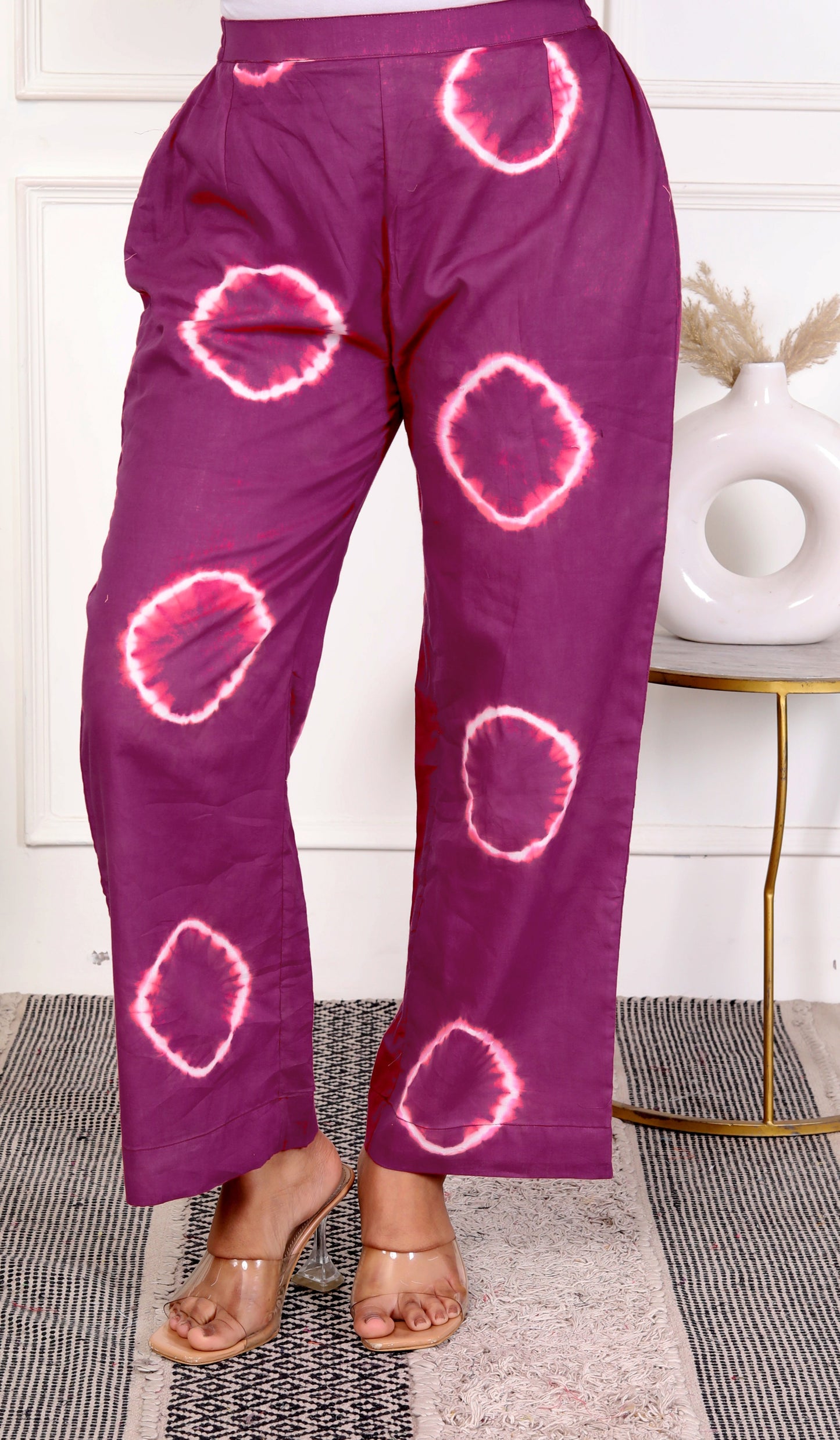 Vibrant Purple Tie-Dye Pattern Pants