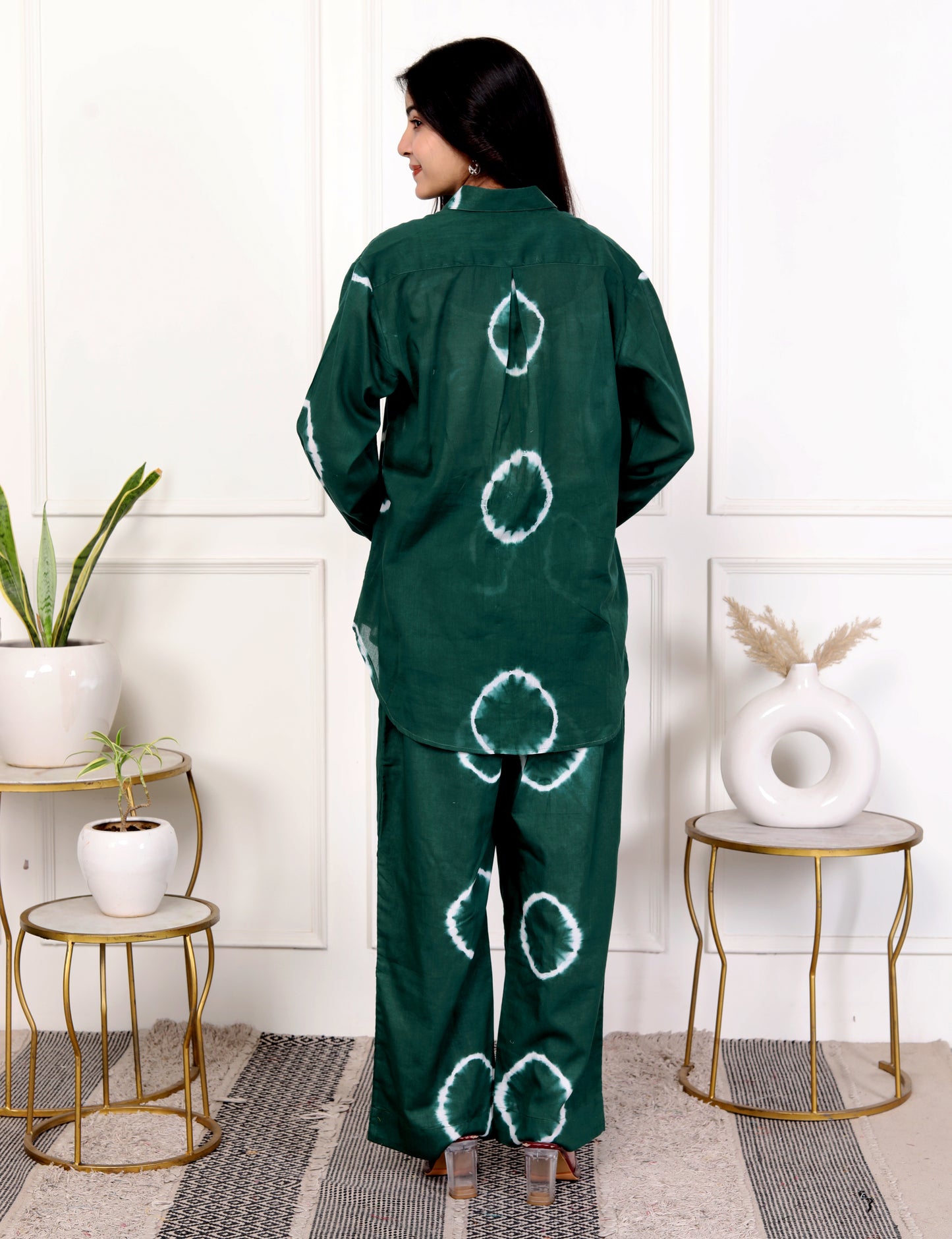 Green Tie-Dye Cotton Co-Ord Set