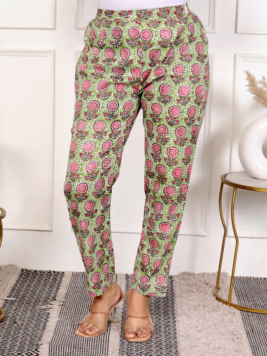 Floral Green Pants